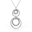 Sterling Silver & Diamond Circles Pendant with 18 Chain