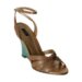 Tufi Duek chocolate leather embossed wedge sandals