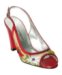Dolce & Gabbana red snake flower straw slingbacks