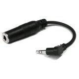 HOSA 1/4&iquest;&iquest; PHONE (F) - RT. ANGLE STEREO 3.5mm (M), 6 inches.