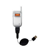 Retractable Power Hot Sync and Charge USB Data Cable w/ Tip Exchange for the Samsung SCH-A310 - Gomadic Brand