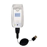 Retractable Power Hot Sync and Charge USB Data Cable w/ Tip Exchange for the Motorola MPx220 - Gomadic Brand
