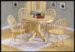 5pc Country Style Natural Finish Wood Round Dining Table & 4 Windsor Chair Set