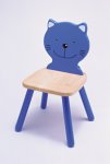 A chair with a cat's face as the backrest. 