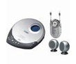 Slim Personal CD Player with Mini AM/FM Pocket Radio and Speaker System