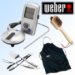 Weber Professional-Grade Barbecue Beeper Digital Thermometer + Barbecue Accessory Bundle