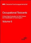 Occupational Toxicants, Volume 6, Critical Data Evaluation for MAK-Values and Classification of Carcinogens