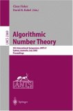 Algorithmic Number Theory: 5th International Symposium, ANTS-V, Sydney, Australia, July 7-12, 2002. Proceedings (Lecture Notes in Computer Science)