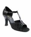 T-Strap Ballroom Dance Shoe Black Sparkle