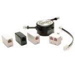 Road Warrior International 20Ft RJ11 Self Retracting Phone Ext with Ratchet and In Line Couplers