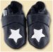Jack & Lily Patent Star Lambskin Crib Shoe, Navy