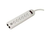Deluxe 6-Outlet Surge Protector Strip, 312 Joules, 6' Cord, Putty CEB94001