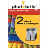 Photobrite 2-pk. Printer Cartridge Compatible for Brother LC-21 - Black
