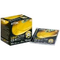 TV Ger&auml;te: TDK Audio-CD-Rohlinge lightscribe CD-R 80 Min 700MB 52X 10er Pack