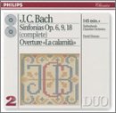 J.C. Bach: Sinfonias, Op. 6, 9, 18; Overture "La calamit&agrave;"