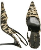 Casadei black and gold sueded leather slingbacks