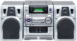 Aiwa CADW637 CD Boombox with AM/FM Radio and Dual Cassette Player