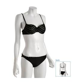 Gottex black sheer stripe underwire bikini
