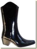 Jeffrey Campbell Solid Black Women's Cowboy Waterproof Rubber Rain Boots