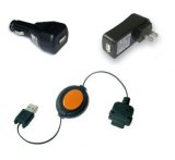 For Sony Clie PEG-NX60/ NX70V/ NX73V/ NX80V Retractable Sync and Charge Cable - Car Charger - Travel Charger Bundle (US Standard)