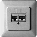 TV Ger&auml;te: Teleg�rtner WE I 2x8(4) UP Abschlu�dose Unterputz 2er RAL1013 5Pack 90�