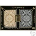 Kem Arrow Black Gold 100% Plastic Poker Playing Cards, 2 Deck Set, Wide Regular Index