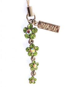 Festplatten: SUSHI Handyschmuck four green crystal flowers TS001