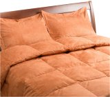 Microsuede 100% Down Fill King Comforter Set, Chestnut