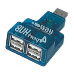 MP3 Player: MS-TECH LU-04B HUB USB 4P 4xUSB-A/B 1xUSB-A/S blau