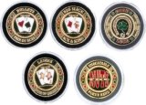 Set of Five Poker Card Guards (Poker Coin Card Protectors)