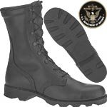 Black Combat Mil Spec Boot, All Leather #4157