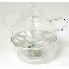 Glass Teapot with Glass Infuser, Warmer and Candle Holder by hahaplace