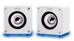 PDAs: ZIGNUM USB-Lautsprecher L50*W68*H75mm Holzbody, Boden Acrylglas, white mit bl� LED