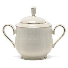 Lenox Courtyard Gold Ivory China Sugar Bowl by Lenox China