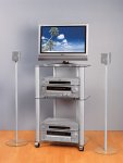 Verstaerker Und Receiver: VCM Design TV-LCD-Hifi-Rack Letto Aluminium/Glas