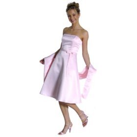 50's Strapless Satin Bridesmaid Prom Dress
