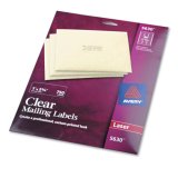 Avery 5630 Easy Peel Clear Mailing Labels For Laser Printers, 1"x2-3/4", Permanent, 750 Per Pack, Cl