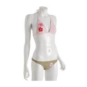 Salinas Swimwear pink floral 'Artesanais' halter bikini