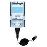Retractable Power Hot Sync and Charge USB Data Cable w/ Tip Exchange for the PalmOne Tungsten T3 - Gomadic Brand