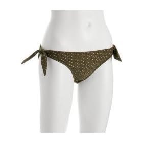 Shoshanna brown dot side tie bikini bottoms