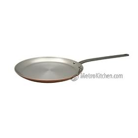 Mauviel 9-3 4 in. Copper Crepe Pan with Cast Iron Handle by Mauviel
