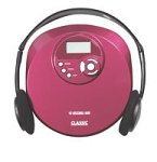 Classic CL-413 Portable CD Player with 45-Second Anti-Shock Protection (Garnet Red)