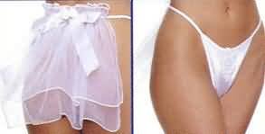 Bridal G-String Panty with Chiffon Train