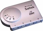 Festplatten: Saitek Aktiv Multiport Adapter HUB USB 4P 4xUSB-A/B 1xUSB +Strromversorgungen silber