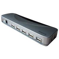 Festplatten: Saitek USB 2.0 Hub HUB USB 7P 7xUSB-A/B 1xUSB + Stromversorgung silber