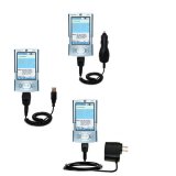Car / Auto; Wall / AC Charger and USB Data Cable Deluxe Kit w/ Tip Exchange for the PalmOne Tungsten T3 - Gomadic Brand