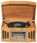 Classic CSL1 Nostalgia Console 2-Speed Turntable with CD Player / Cassette Deck (Natural Oak)