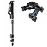 Bogen - Manfrotto Professional 3 Section Chrome Monopod 681 with 3025 3D Junior Head