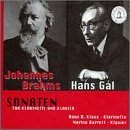 Brahms: Sonata in Ef No2, Op120/2; Gal: Sonata for clarinet Op84