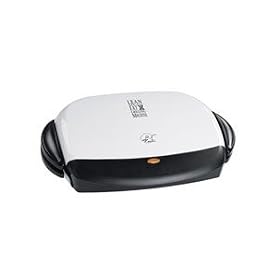 George Foreman GRP4 Next Generation White Next Grilleration 4-Burger Grill with Removable Plates 12.3x17.3x6.3-in.
